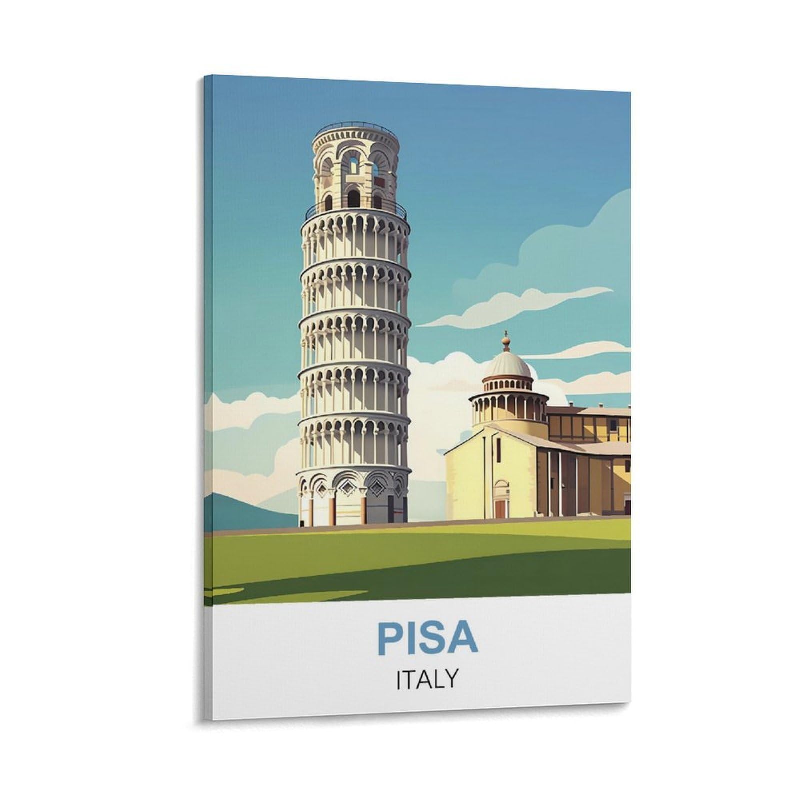 Ctzikww Frame-Style Pisa Italy Vintage Travel Poster 08X12inch(20X30cm) Canvas Art Prints Picture Wall Art Painting