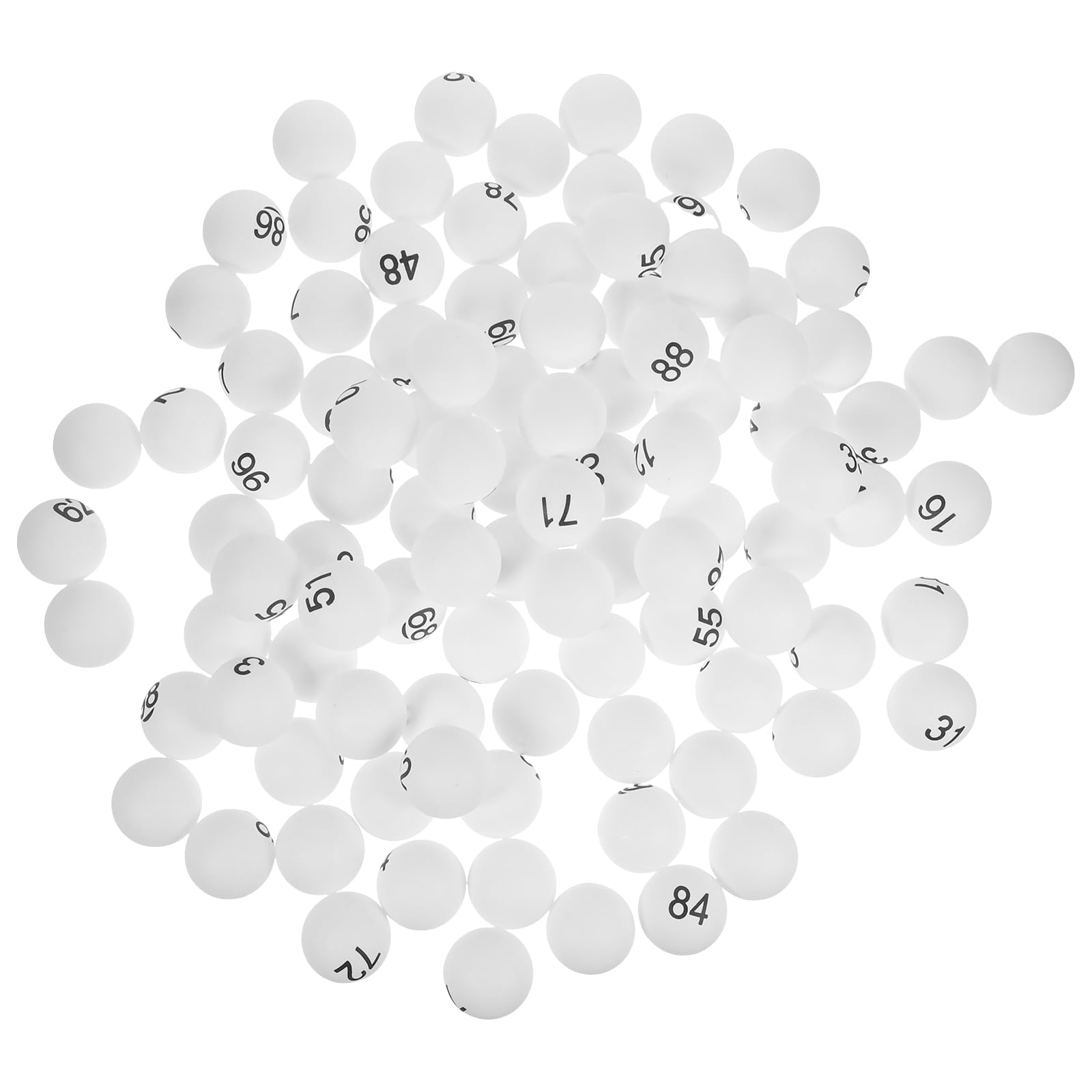 TOYANDONA Bingo Balls 1-100 100 Pieces Numbered Balls, 1-100 Balls Table Tennis Balls Printed Pong Balls with Numbers for DIY Project Bingo Game Entertainment -White
