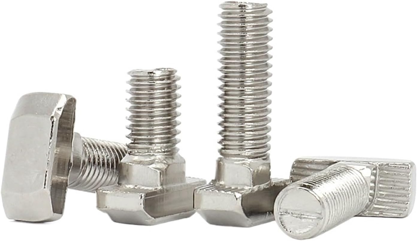 T-Head Bolts Hammer Head Bolt t Screw 2/5/10PCS M5 M6 M8 T Hammer Head T Bolt Aluminum Connector T Head Bolts Screws for 20/30/40/45 Aluminum Profiles 3030 M6X12mm 10PCS(2020 M5X25mm)