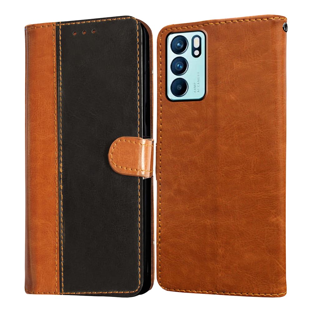 Oppo Reno6 5G Flip Cover - Premium Leather -10