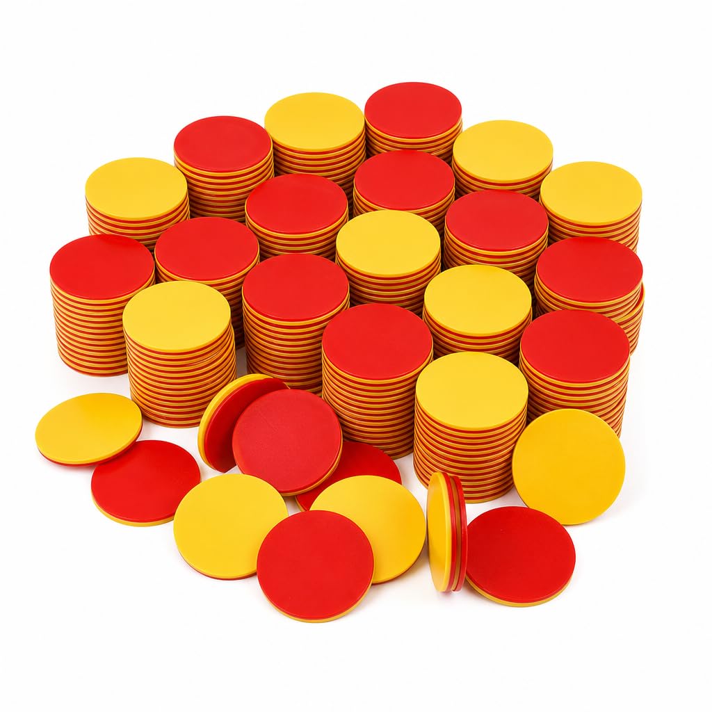 100 Pcs Colored Counting Bingo Chips, Colored Counters For Maths (25mm)