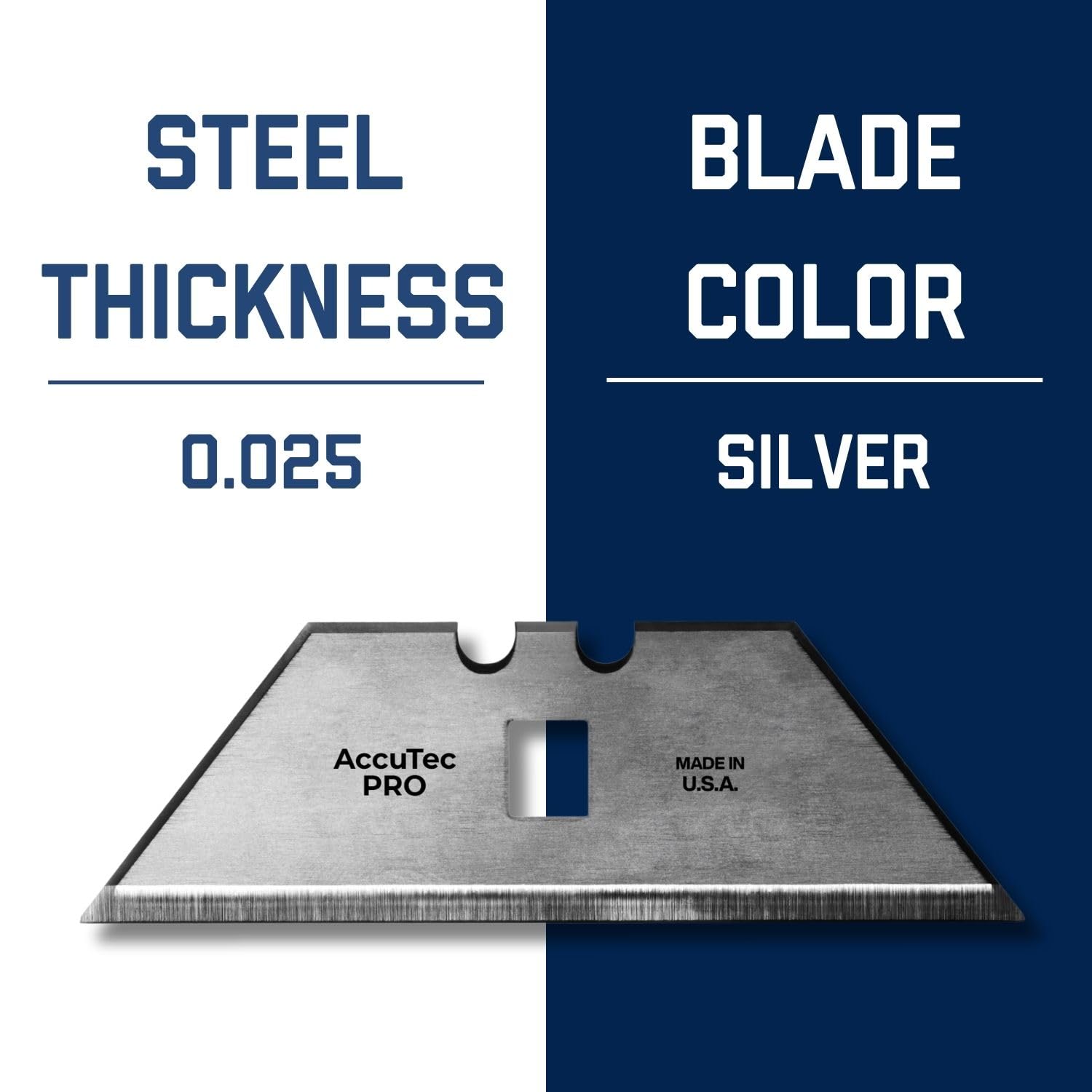 Infinity Carbon Steel Utility Blades - .025 Inch Thick, 2-Notch Double Edge, SmartCoat Tech, Multi-Industry Use - USA Made - APBL-8007