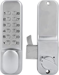 OROXCO Lock Cylinder, Copper Door Lock Cylinder Mechanical Digital Lock Combination Code Lock Latch Manual Door Lock Keyless Zinc Alloy Push Button