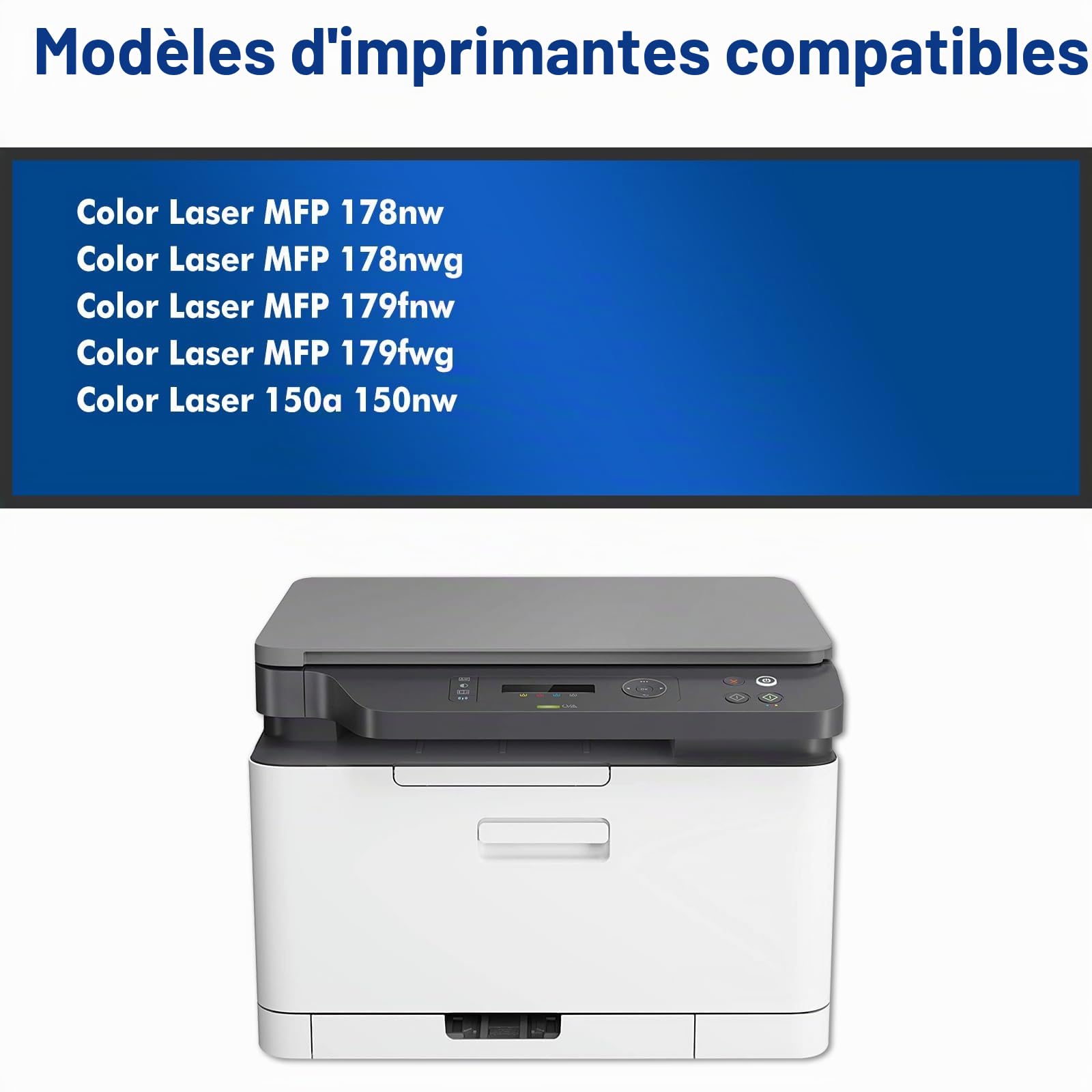 117A MFP 178nw 179fnw Compatible pour HP 117A W2070A W2071A W2072A W2073A