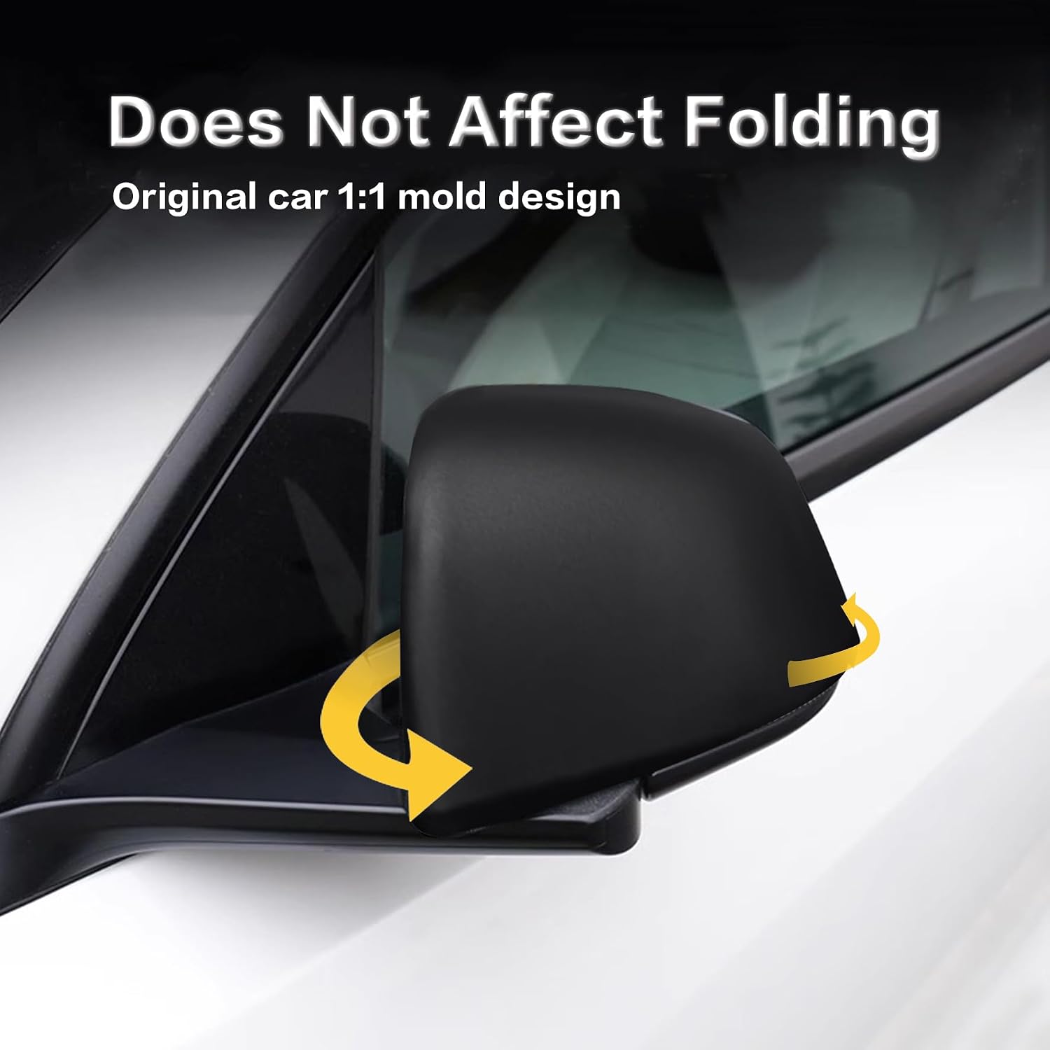 Rearview Mirror Guard Cover for 2020-2024 Tesla Model Y Side Mirror Cover External Accessories(Matt Black, Model Y)