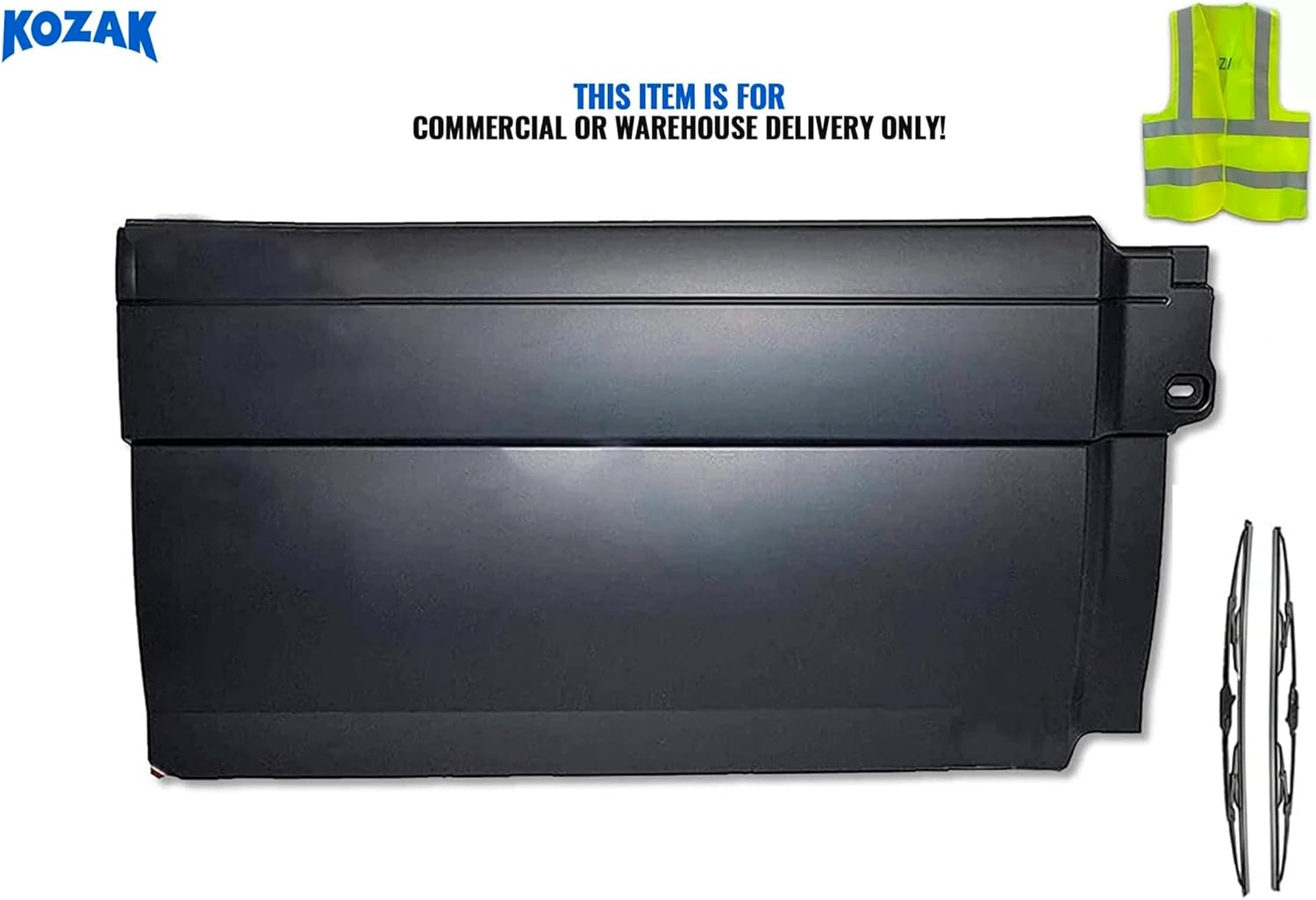 KOZAK Side Fairing Central Panel Right Passenger Side (53" - 134 cm) Compatible with Volvo VNL 2004-2017, Includes Logo with Stripe, 2x 22" Windshield Wipers, and Kozak Vest