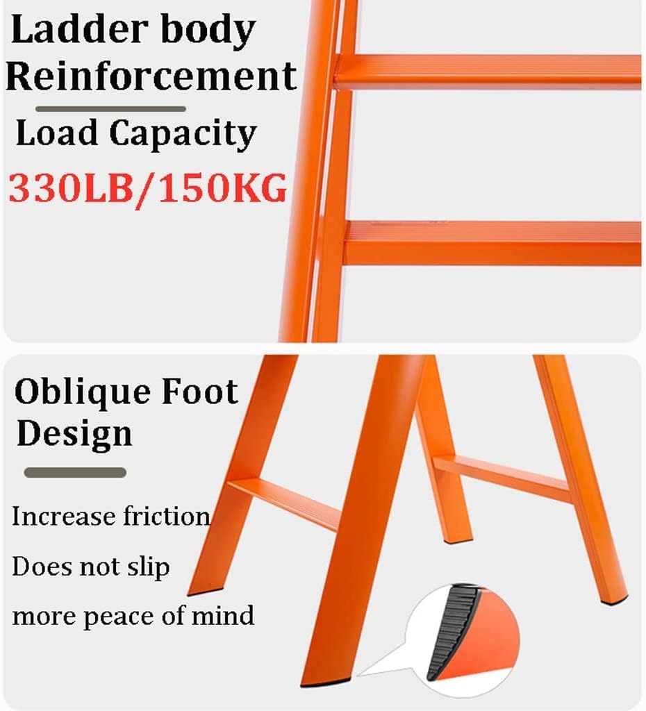 LIOONS Step Ladder Retractable Telescopic Ladder Lightweight Folding Ladder Folding Ladder with Handrails for Household Daily