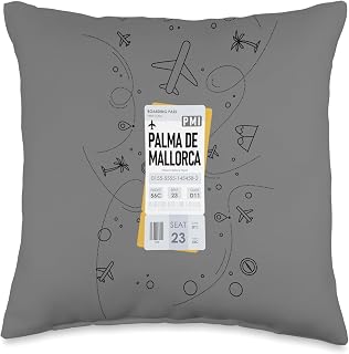 PALMA DE MALLORCA PMI Boarding Pass Air Flight Ticket City Throw Pillow