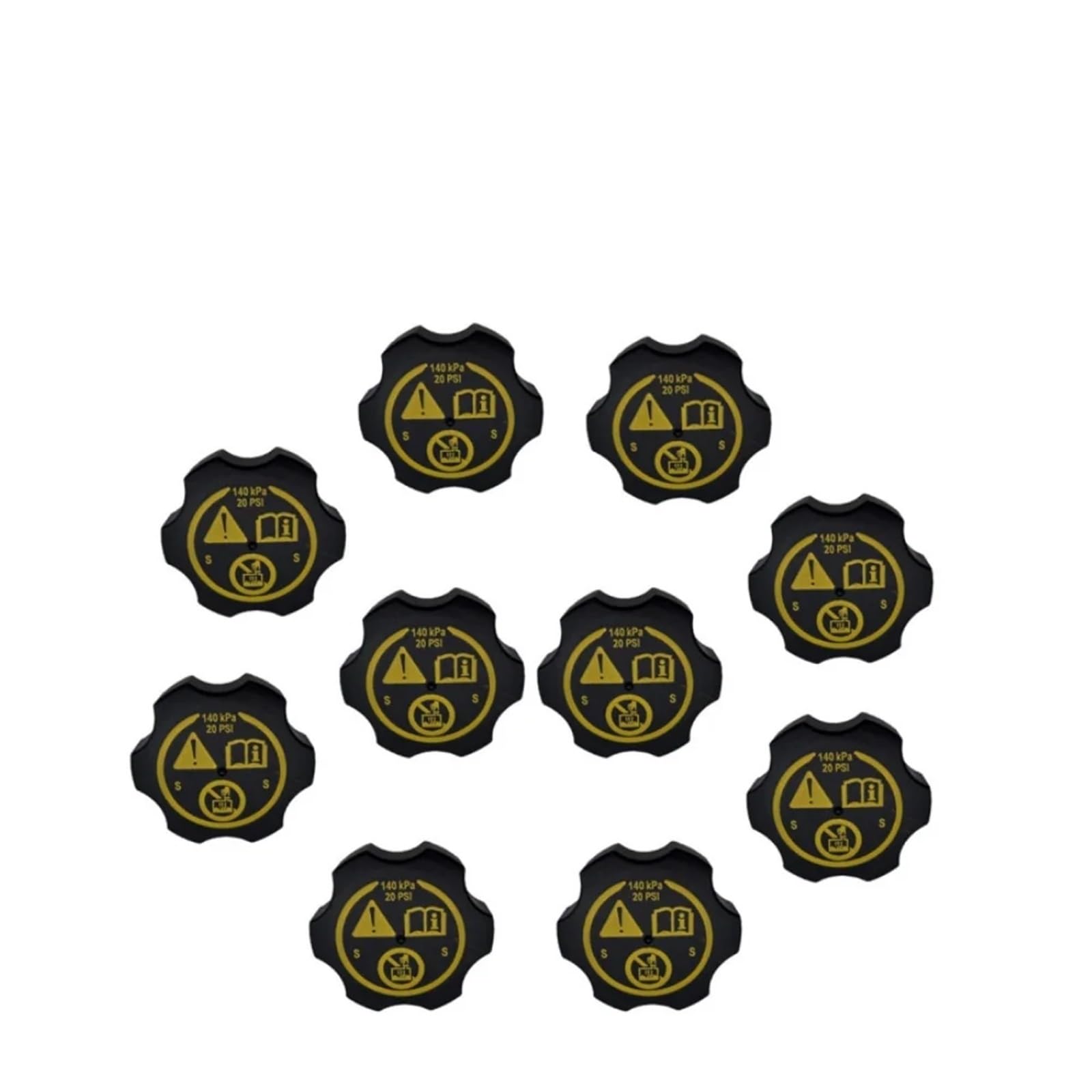 tapa del radiador Radiador refrigerante de sellado tanque coche, 1/5/10 Uds., para Opel, para Buick, para Chevrolet 13502353 Reemplazar(10 pcs)