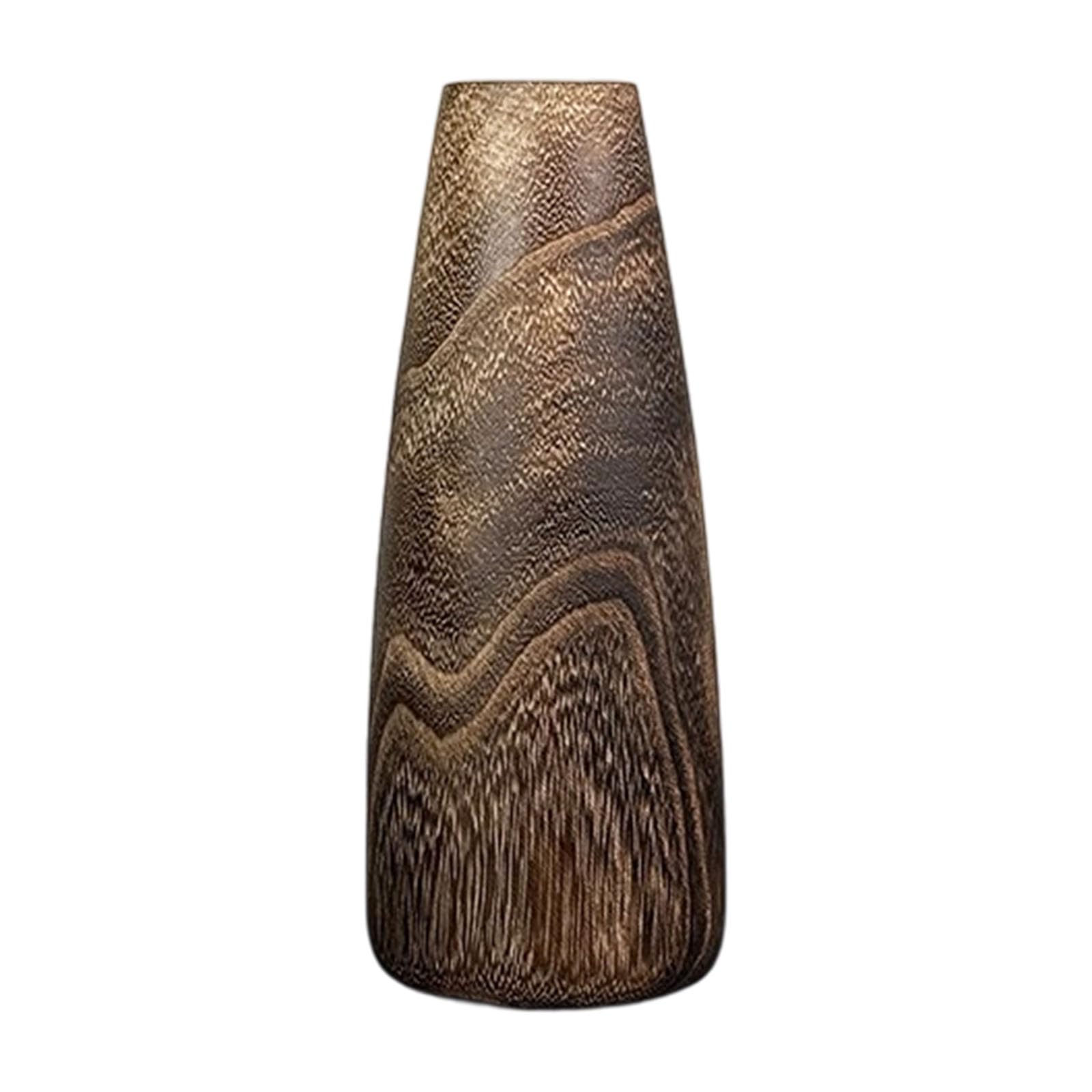 Qusinfc Handcrafted Japanese Wooden Vases for Floral Arrangements Stable Base Tabletop Decor & Modern Home Centerpiece Vintage Vases