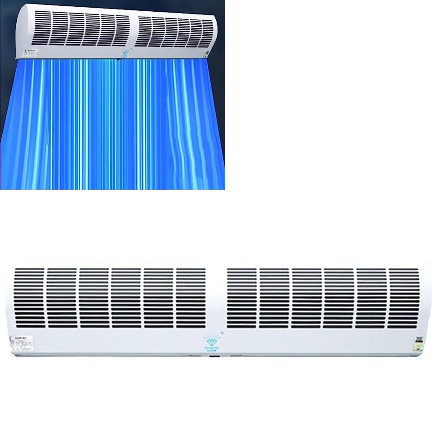 Rideau d'air mural et ventilateur d'extraction double vitesse