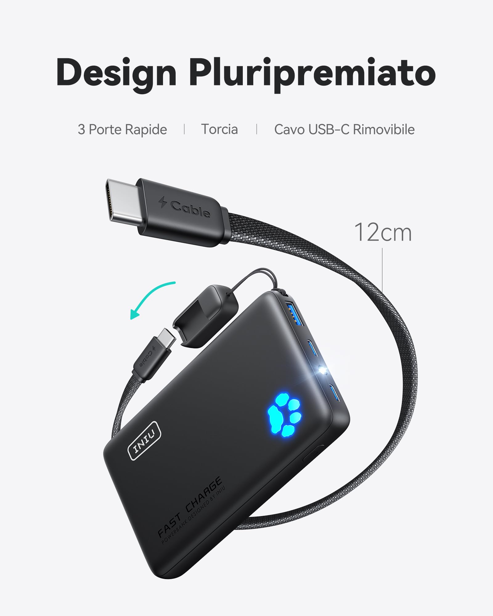 INIU Power Bank, Piccolo 45W Ricarica Rapida 10000mAh Caricatore Portatile — immagine 14 di 16