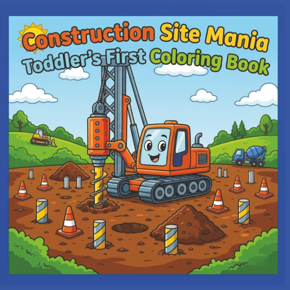 Construction Site Mania: Toddler's First Coloring Book (Mania Toddler Coloring Books)