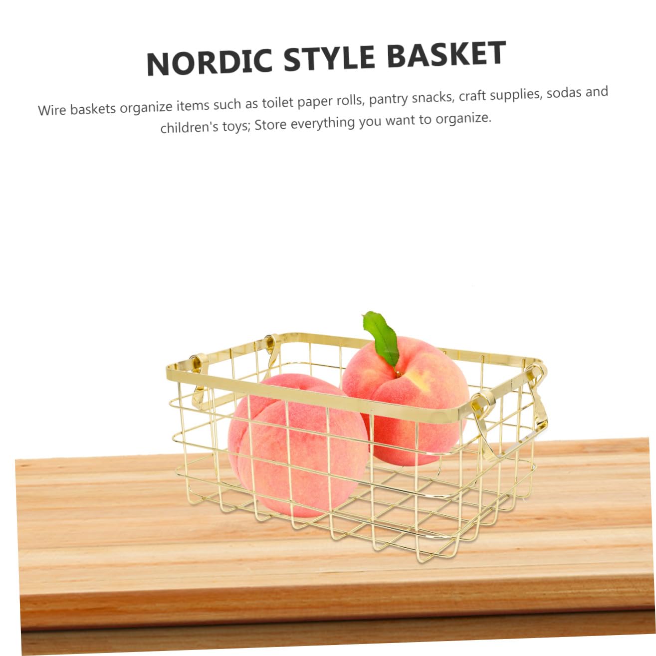 Zerodeko Cesta de Hierro de Estilo Nórdico Portafrutas Decorativa para Escritorio y Hogar