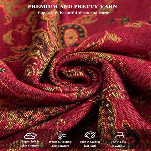 Pashmina Feel Shawls Wraps Rave Scarf for Women Soft Silky Reversible Men Scarves Hijab4
