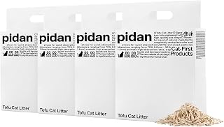 pidan Tofu Cat Litter Clumping Flushable - 100% Natural, Dust-Free, Ultra Absorbent, Low Tracking (4x5.3lb Bags)