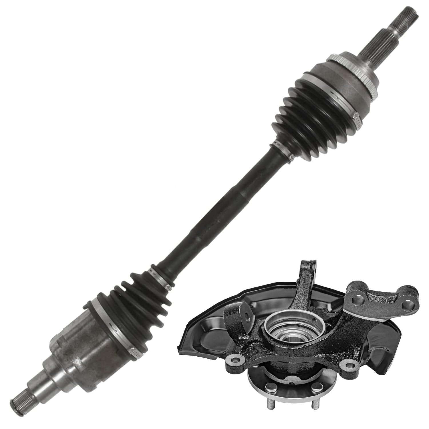 Detroit Axle - AWD Front Left Steering Knuckle Wheel Hub CV Axle Kit