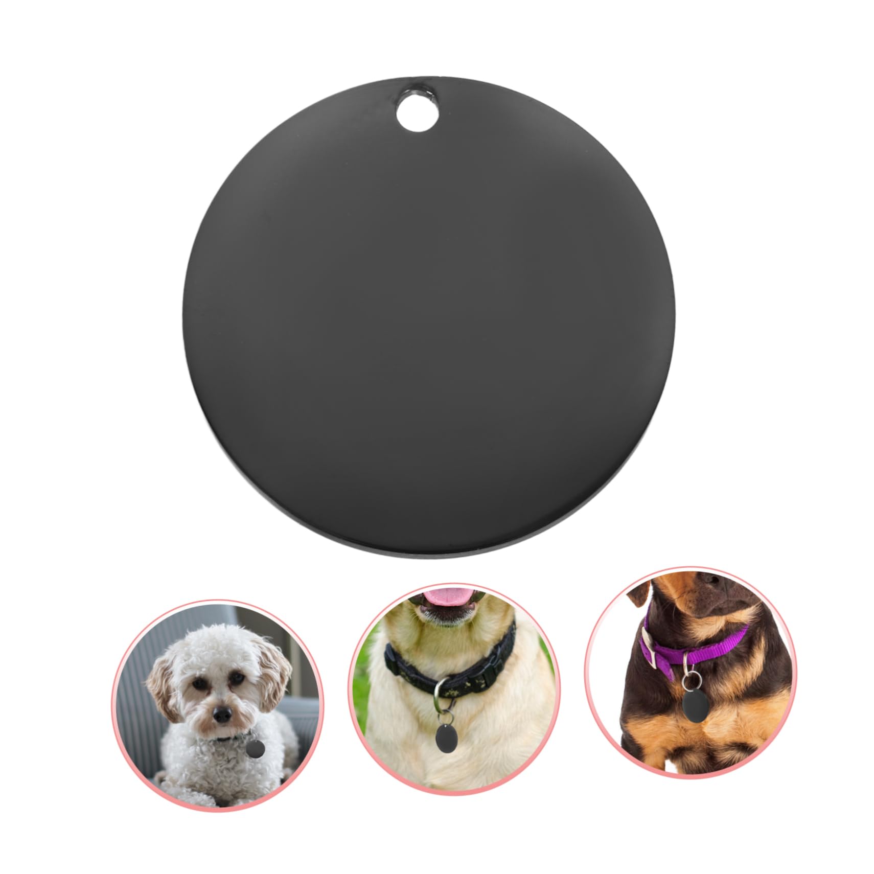 Angoily 4 Set Di Animali Domestici Piccola Etichetta Chiave Spazi Vuoti Per Medagliette Per Cani Targhette Identificative Del Cane Tag Del Cane Nero Acciaio Inossidabile 6 Pezzi*4