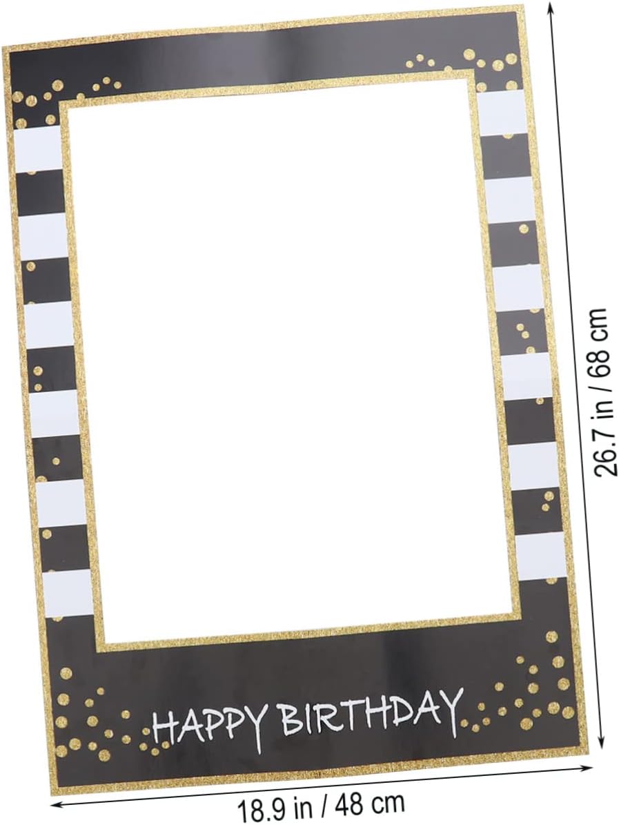 jojofuny 44pcs Birthday Photo Props Set Glitter Paper Frames Glasses Crown Accessories for Birthday Party Fun DIY Photo Booth Decorations for Adults Boys and Girls