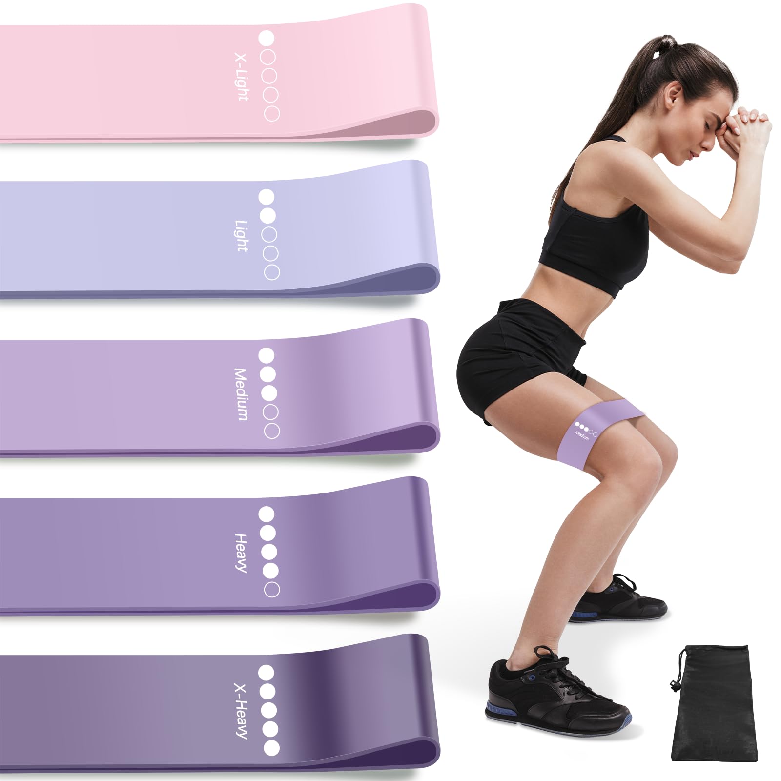 Resistance Bands for Working Out, 5 Levels Elastic Exercise Bands — Amazon image 11