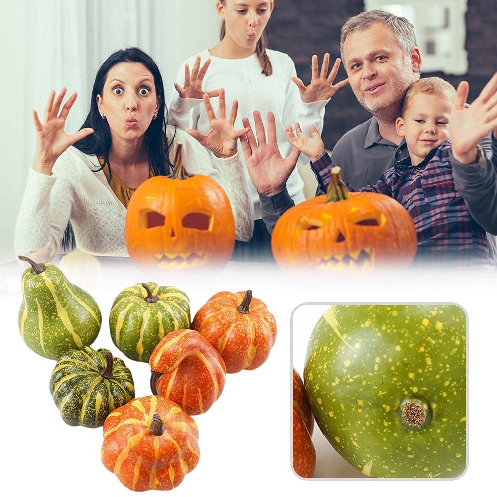8PCS Calabazas de simulación de Halloween Modelos de Calabaza de Espuma Artificial para la decoración de Halloween Little Surprise