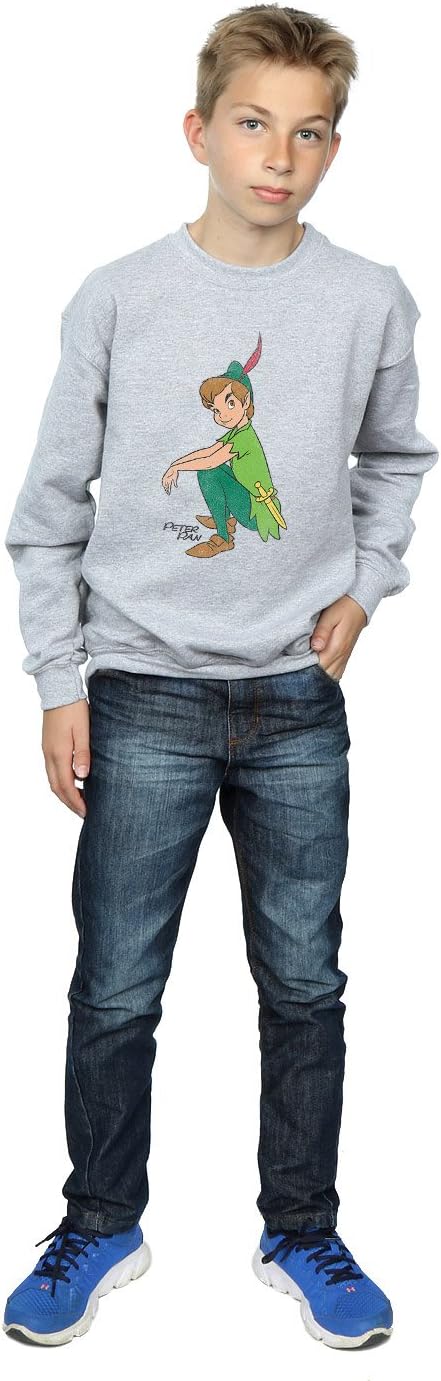 Disney Boys Peter Pan Classic Peter Sweatshirt 7-8 Years Sport Grey