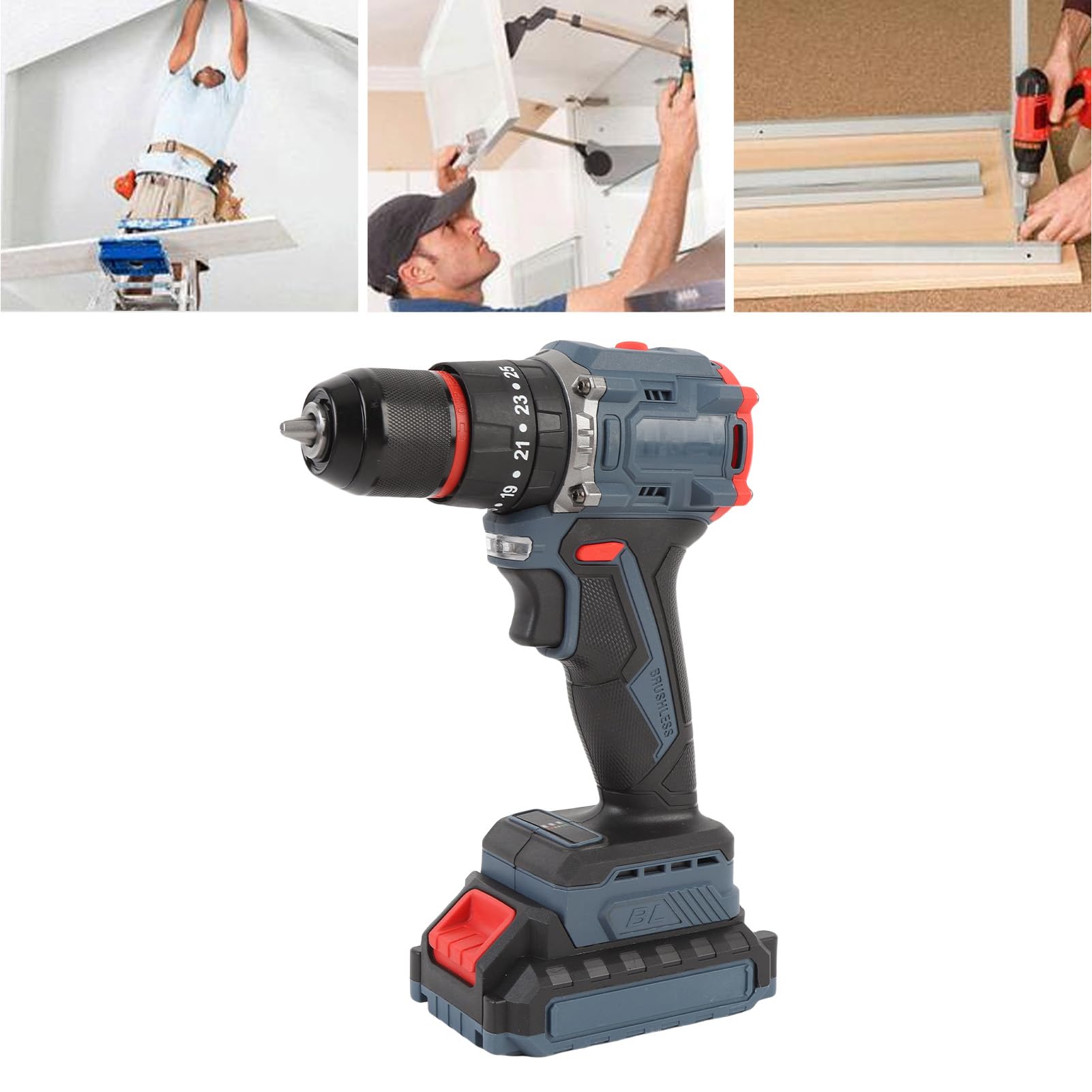 Asixxsix Zestaw Wiertarki Bezprzewodowej, 25 Skrętów 1500 Rpm CW CW CCW Elektryczne ćwiczenia Zasilania z Akumulatorem, 6 Bitów śrubokrętów, ćwiczenia Bity i Przenoszenie, Zestaw (wtyczka UE)