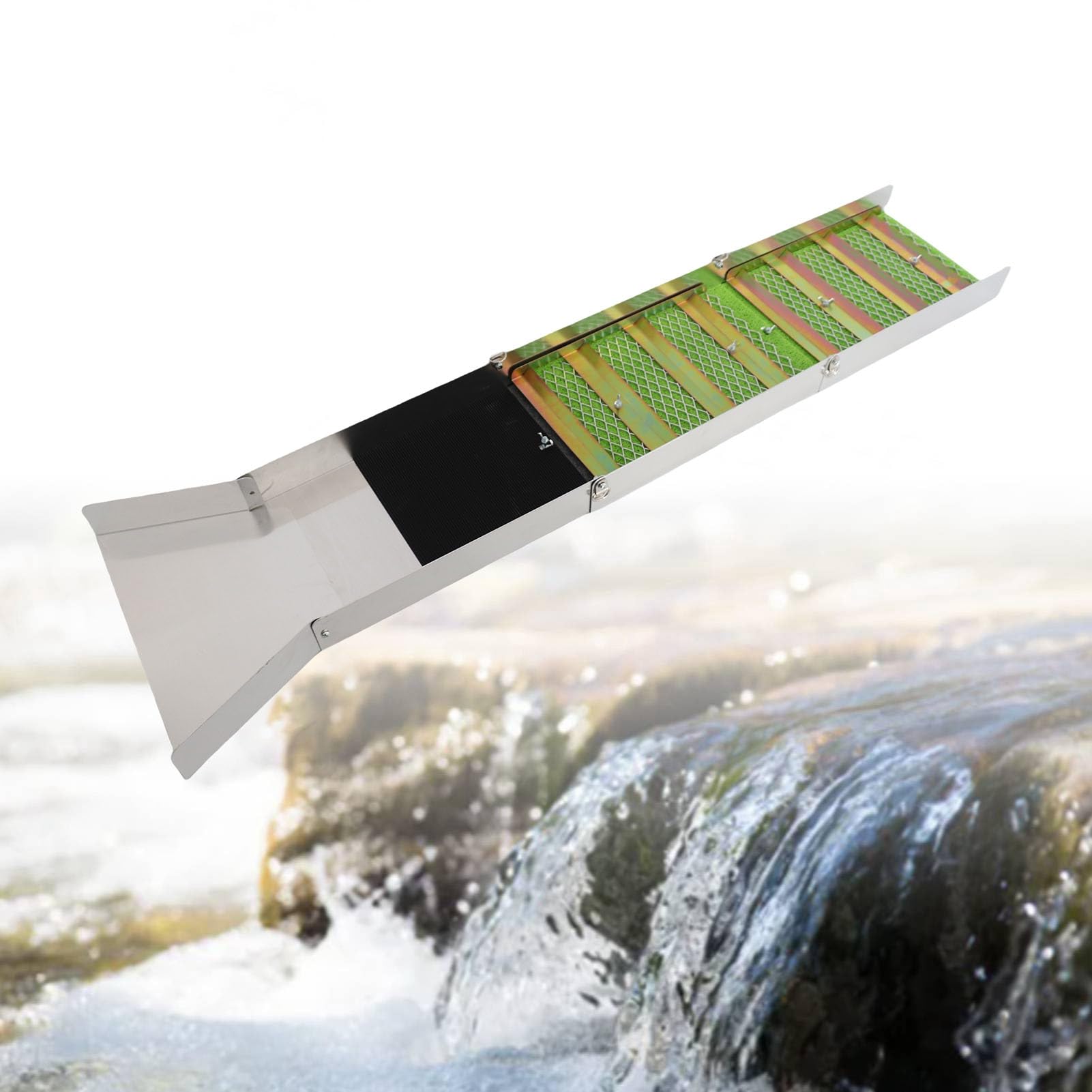 Fockety Kit Completo de 30 Pezzi per Ripiano in Oro con 50 "Sluice Box Pieghevole in Lega di Alluminio, Attrezzatura per Prospezione D'oro per L'estrazione Dell'oro per Fiume