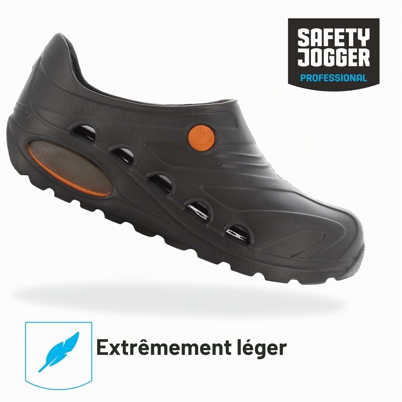 Oxypas Safety Jogger Sabot Léger Hommes et Femmes 39/40 EU - OXYVA - Sabots Antidérapants, Antibactériens, Antistatiques et Antifongiques, Chaussures de Sécurité, Noir