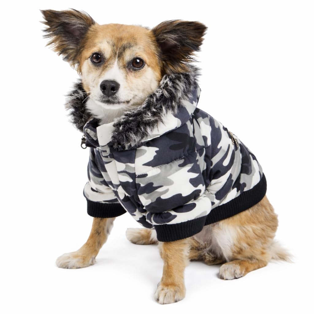 Pet Life ® Classic Metallic Fashion Winter Pet Dog Coat Jacket Parka with 3M Insulation and Removable Hood