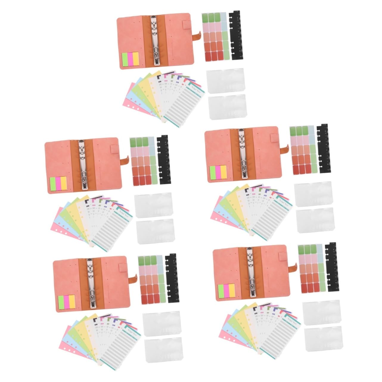 Tofficu 5 Sets Handbook Budget Planner Binder Budget Binder with Envelopes Cash Stuffing Binder Loose-leaf Notepad Budget Binder Bulk Notebook Filling Stainless Steel Decorative Plates