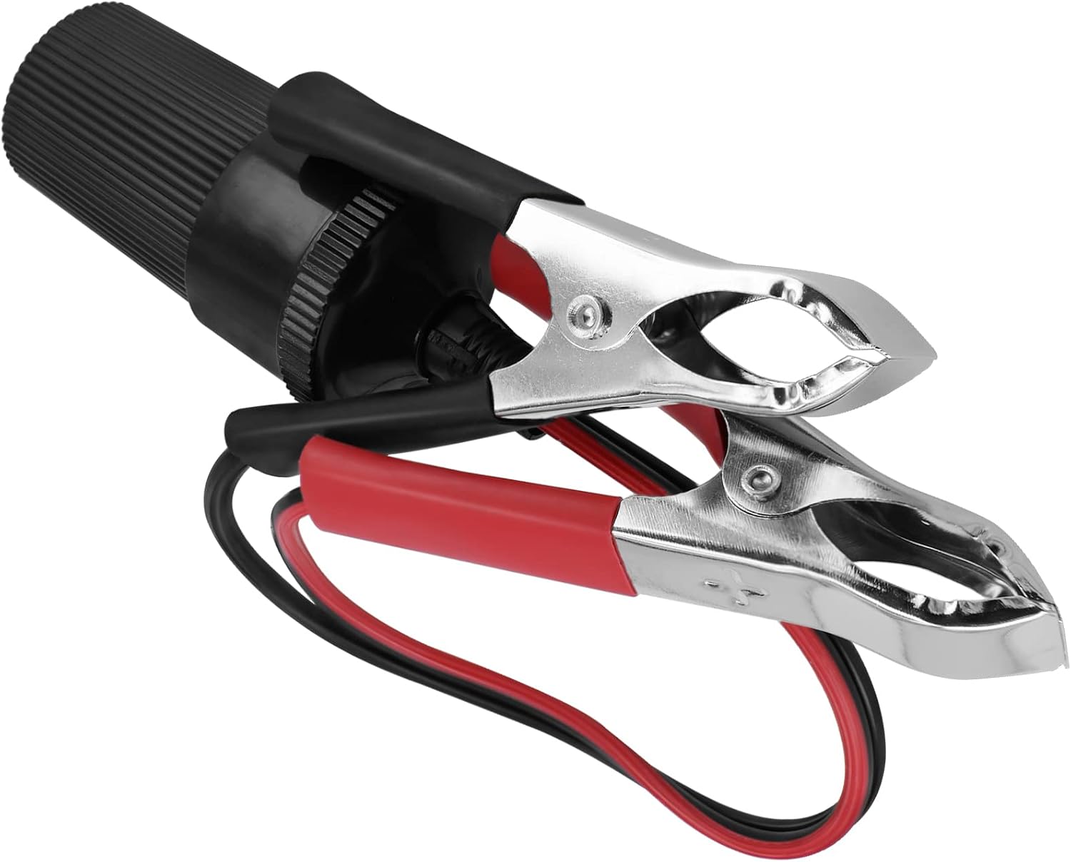 11.8 Inch/0.3m 12V Battery Terminal Clip-on Car Cigarette Lighter Socket Female Adapter, Cigarette Splitter Plug Extension Cord with Battery Alligator Clamps