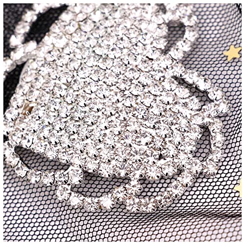 Jascaela Luxury Sparkling Diamond Metal Nipple Covers Sexy Shiny Reusable Rave Club Nipple Stickers - Heart,Silver #TOP1