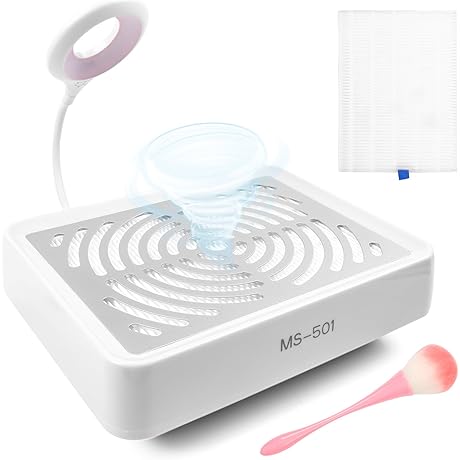 ANGNYA Professional Nail Vacuum Dust Collector for Acrylic Nails,40W Powerful Nail Dust...