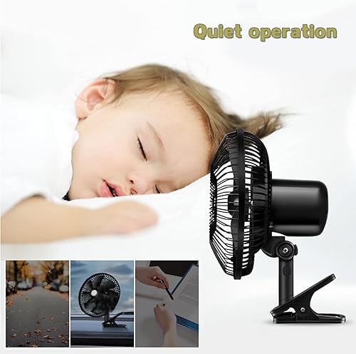 Miniatura 2 de Ventilador eléctrico HORV de 11 pulgadas de 12 V  24 V para coche, camión, hogar, oscilante, 2 velocidades, potentes y silenciosos ventiladores con