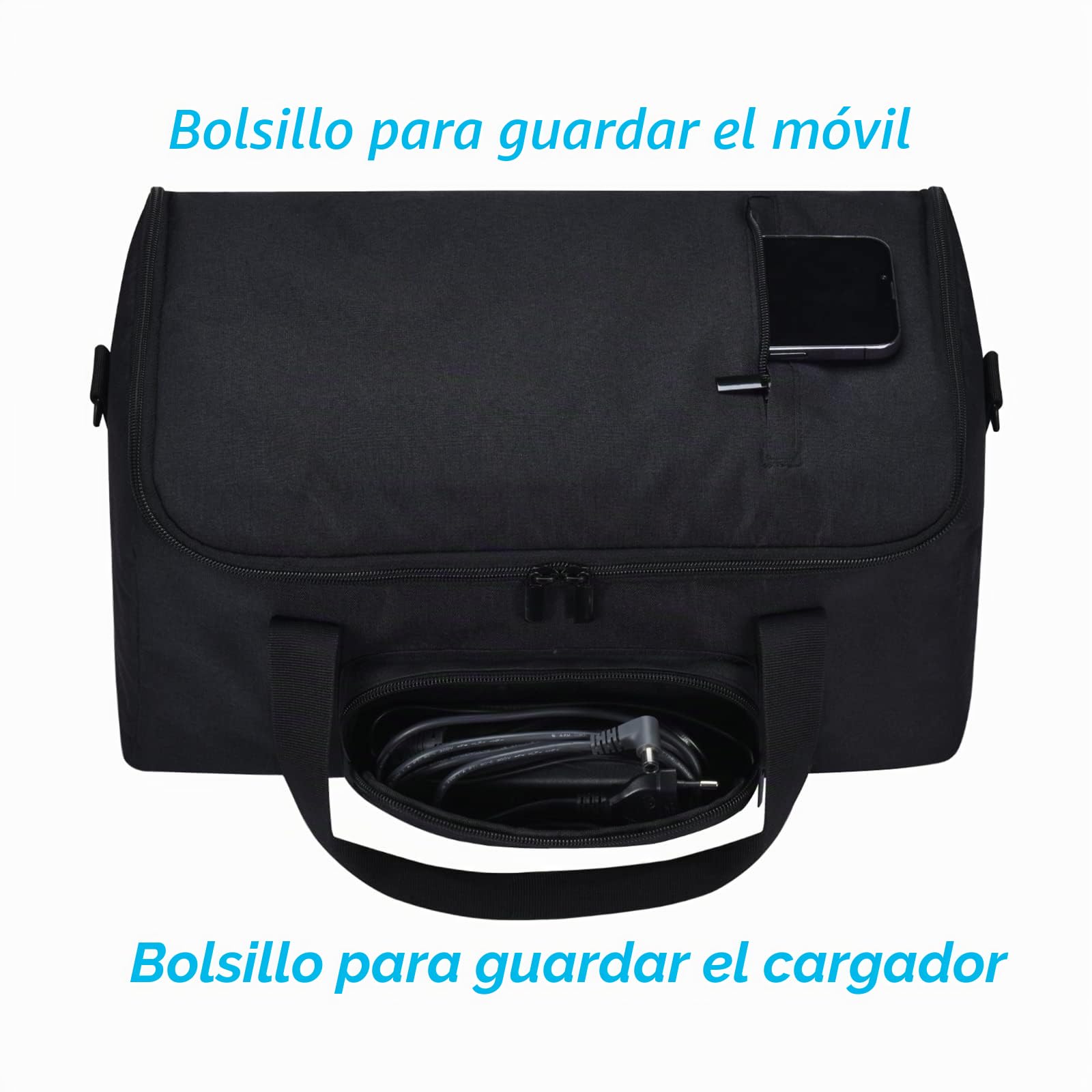 Estuche de Mano para Ultimate Ears HYPERBOOM Altavoz Bluetooth portátil, Bolsa de Hombro Resistente HYPERBOOM, Bolsillos de Almacenamiento adicionales para Accesorios de Cargador (Negro)