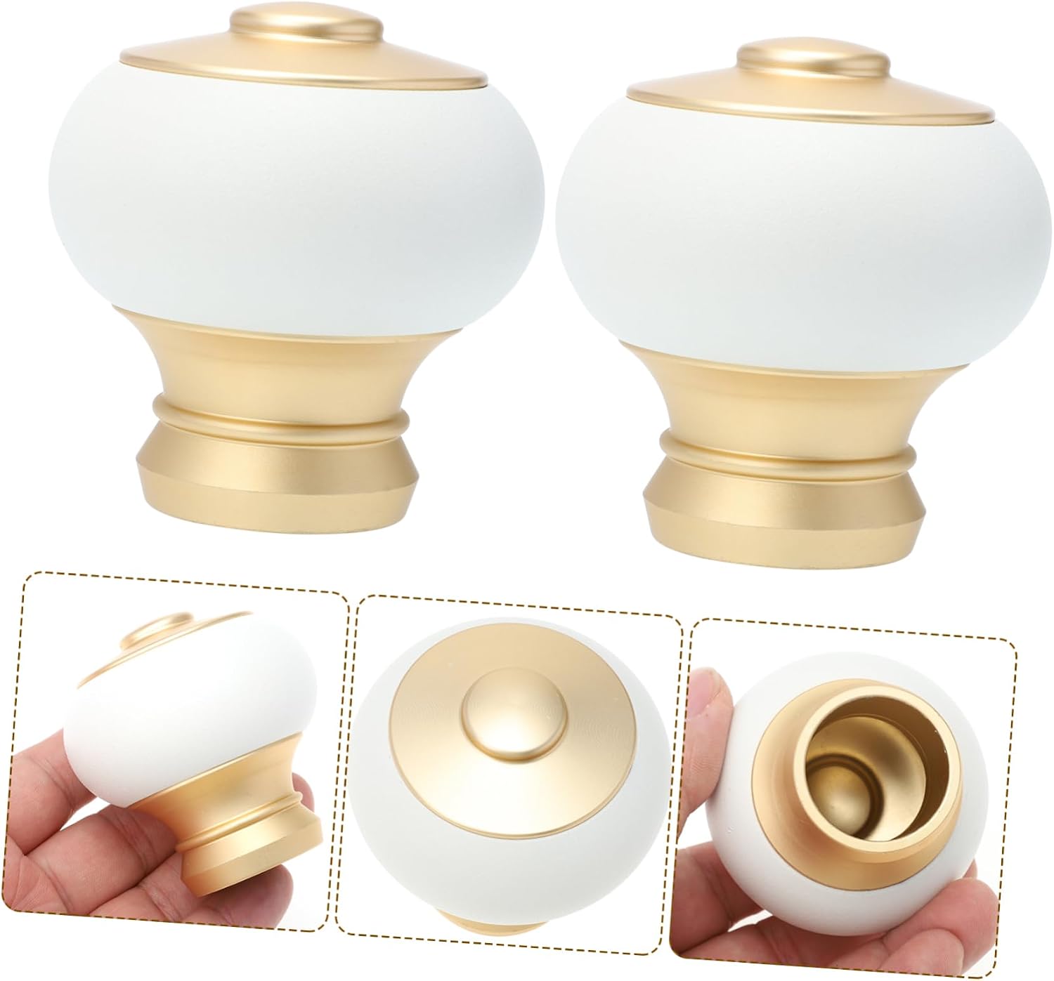 OUNONA 4pcs Curtain Rod Finials Decorative Curtain Rod Ends for to Install Design