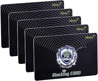 5Pcs RFID Blocking Card, Protection Entire Wallet and Purse Shield, Contactless NFC Bank Debit Credit Card Protector Blocker (Black), black, Modern
