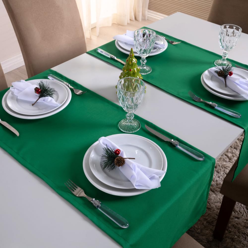 Caminho de Mesa 1 Peça 1,30m x 40cm Natal Decorativo Tecido Oxford (Verde)