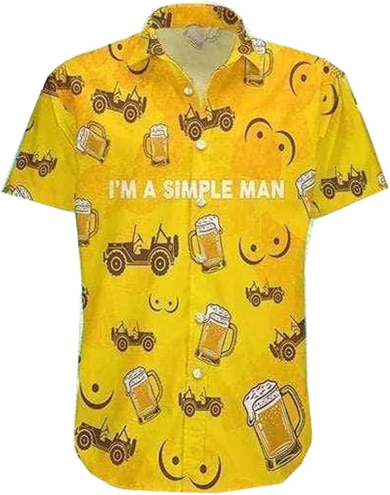 Beer button down shirts for men Clearance