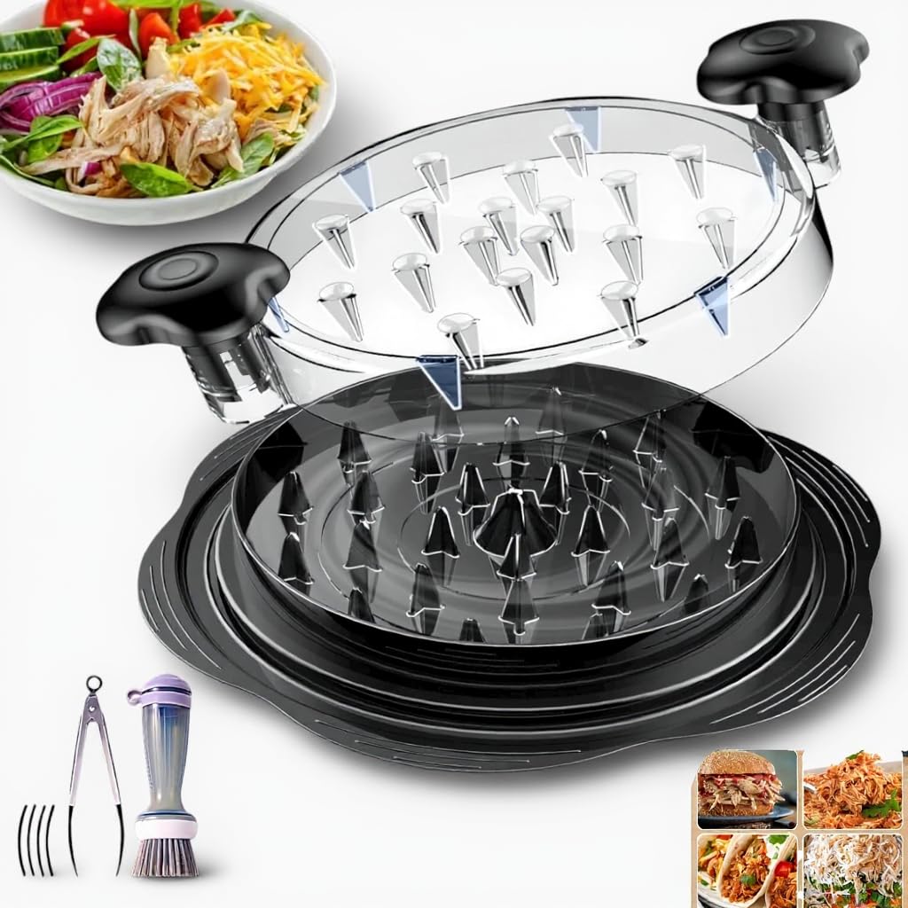 HOMIFTY Chicken Shredder Tool – Large 10.6” Meat Shredder Plate for Pulled Chicken & Pork, Heavy-Duty Manual Meat Shredder with Easy-Grip Handles,