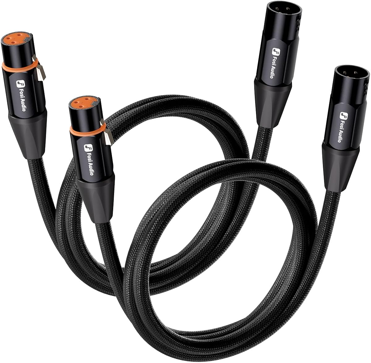 Fosi Audio XLR Cable 4ft, 2 Pack Cables for ZA3 ZD3 Amplifier DAC Preamp Microphone