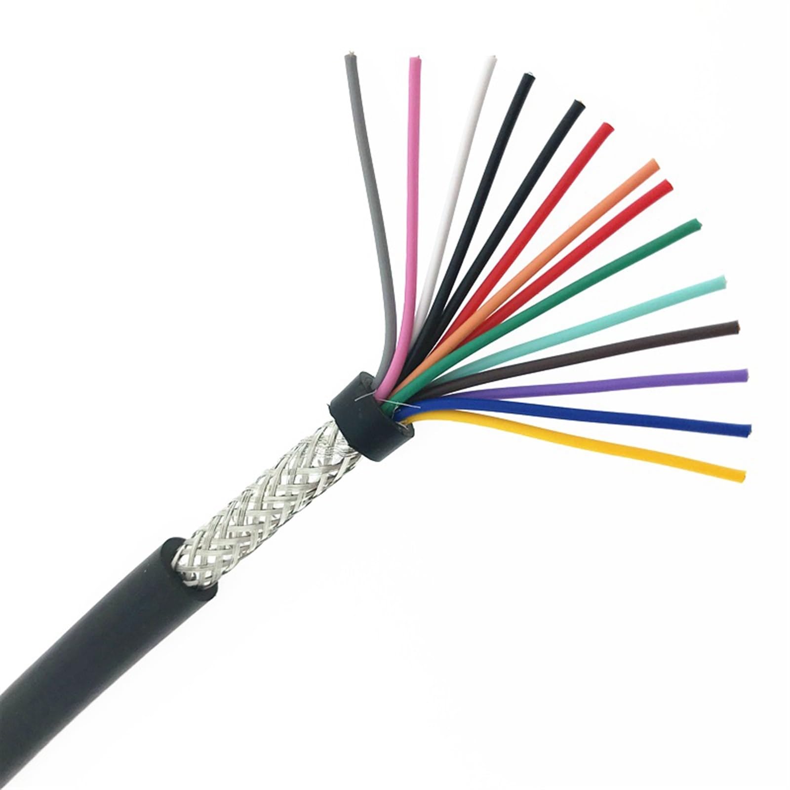 alambre eléctrico flexible, Cable de control blindado 5 metros, 12 conductores, 14, 16, 0,3, mm,75, 1 Alambre cobre
