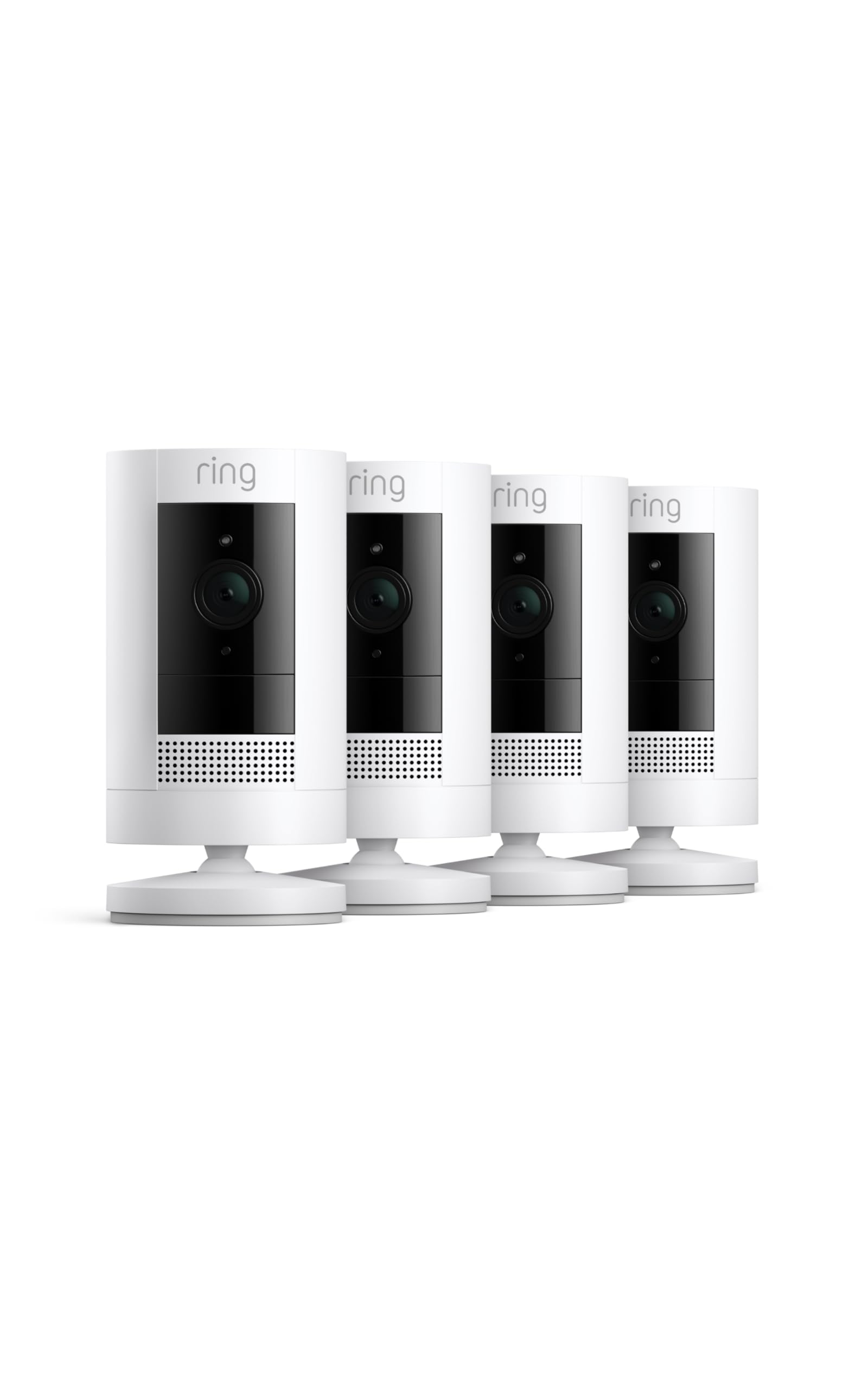 Ring Außenkamera Akku (Stick Up Cam Battery) | Überwachungskamera aussen mit 1080p-HD-Video, WLAN, witterungsbeständig, geeignet für Haus & Grundstück, Alexa-kompatible Sicherheitskamera | 4 Kameras