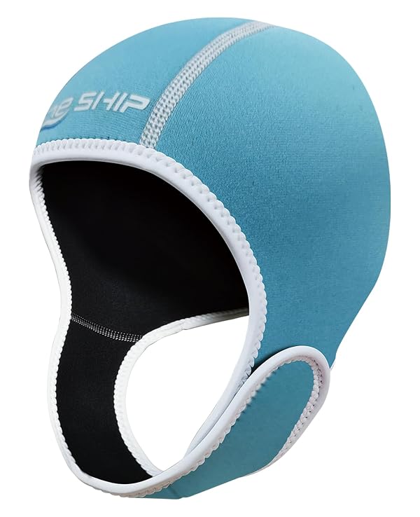 Skyone Neoprene Dive Hood Wetsuit Hood for Men Women, Scuba Diving Hoods 2MM with Adjustable Chin Straps, Neoprene Swim Cap Surfing Head Cover Stretchable for Boating Kayaking Water Sports (Blue) by Skyone - Used condition - US$14.91