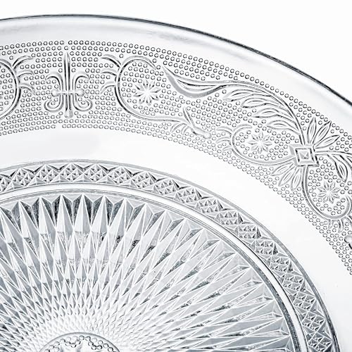 Image of 7 Inch Serving Plate for Snacks | Starter Plate for Serving | Designer Starter Glass Plate for Serving -Set of (6)