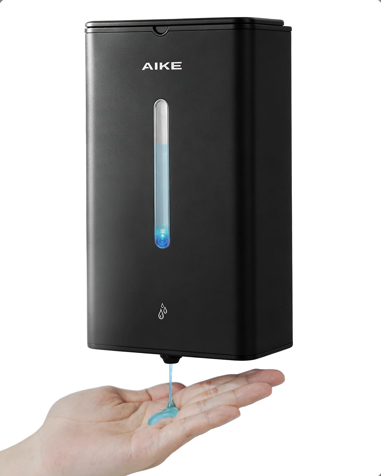 AIKE Square Automatischer Seifenspender Für Flüssigseife, 1000 ML Wandmontiert, Edelstahl-Optik, AK1207