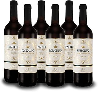 Torrevento Merlot-Primitivo Rossolupo - Italien-Apulien Vorteilspaket 6x 0,75l Rotwein trocken