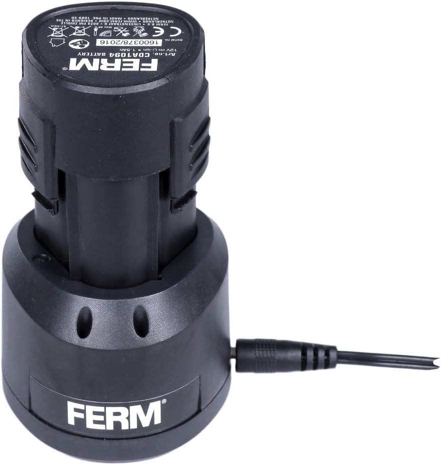 FERM 12V Li-Ion battery charger with battery