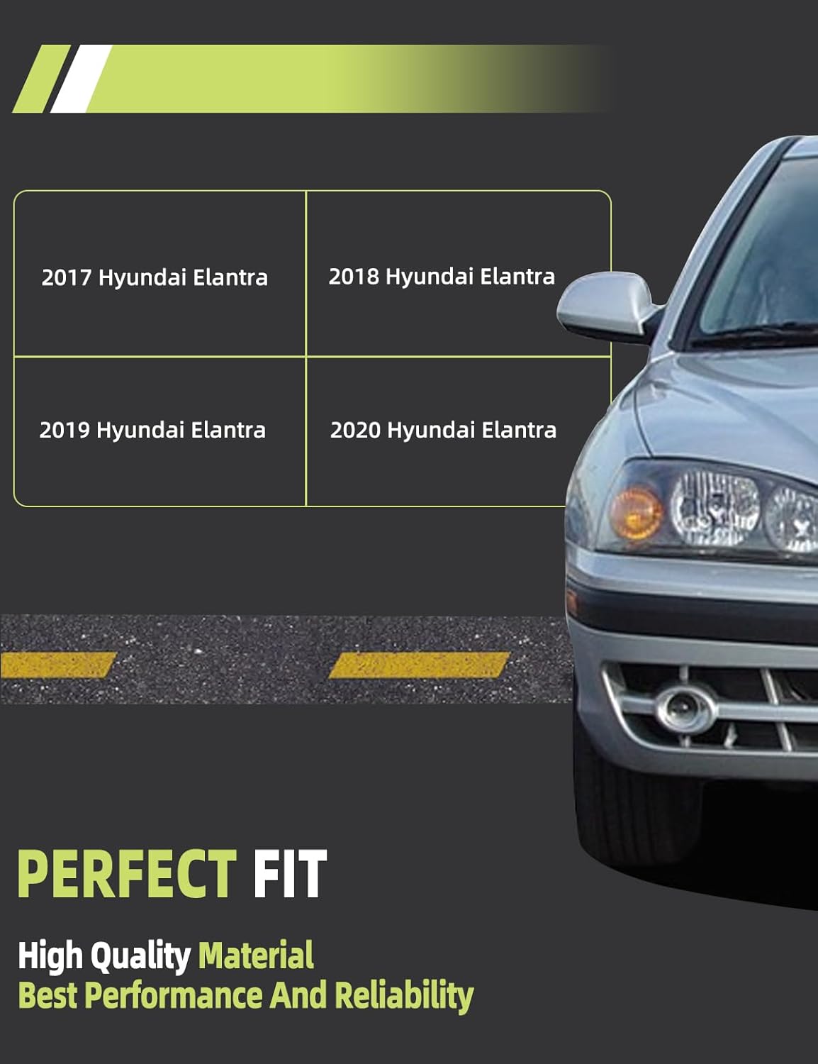 Exterior Outside Door Handle Front Rear Left Driver Right Passenger Outside Door Handle Side with Cover for Hyundai Elantra 2017 2018 2019 2020 Replace 82651F0010 82652F0020 White 4PCS
